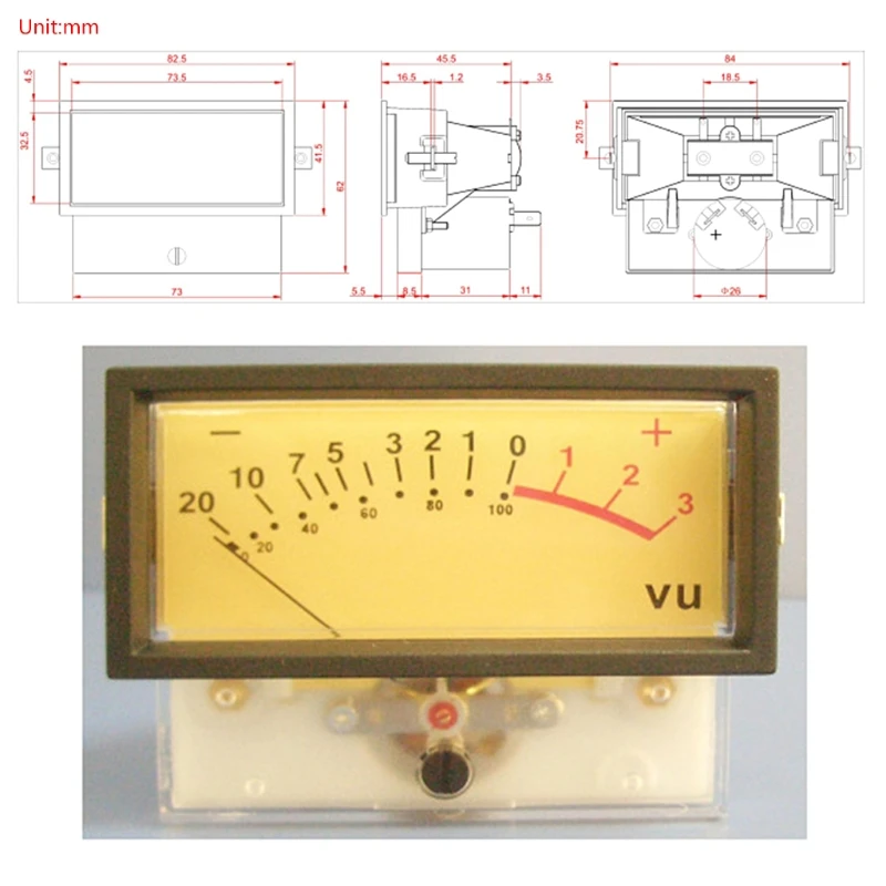 Y1UD Double Pointer Vu Meter Db Stereo Audio Amplifier Board Power Amplifier Panel Dual Analog