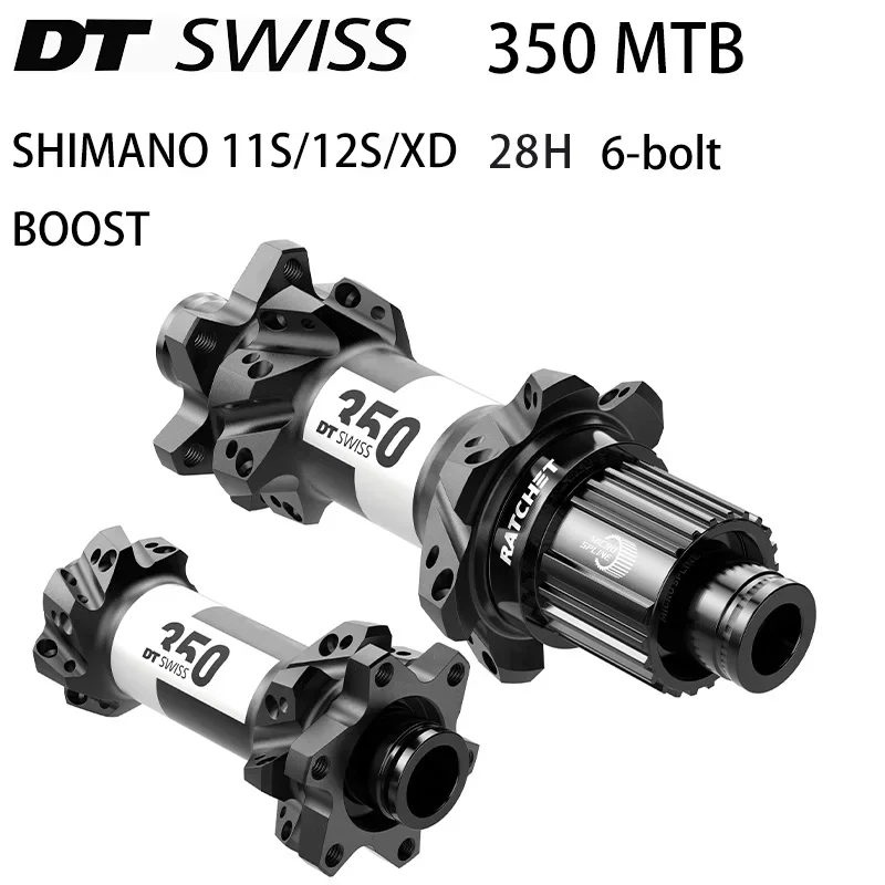 Original DT SWISS 350 Bicycle Disc Brake Hub MTB 6-bolt 28H 15*110mm/12*148mm 12*142MM Compatible with Shiman011S 12S XD, BOOST