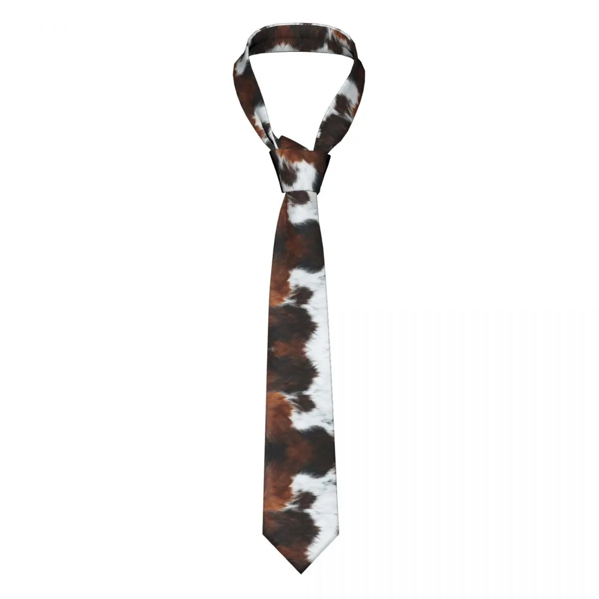 Formal Scottish Highland Cow Cowhide Texture Necktie Men Personalized Silk Animal Hide Leather Business Tie