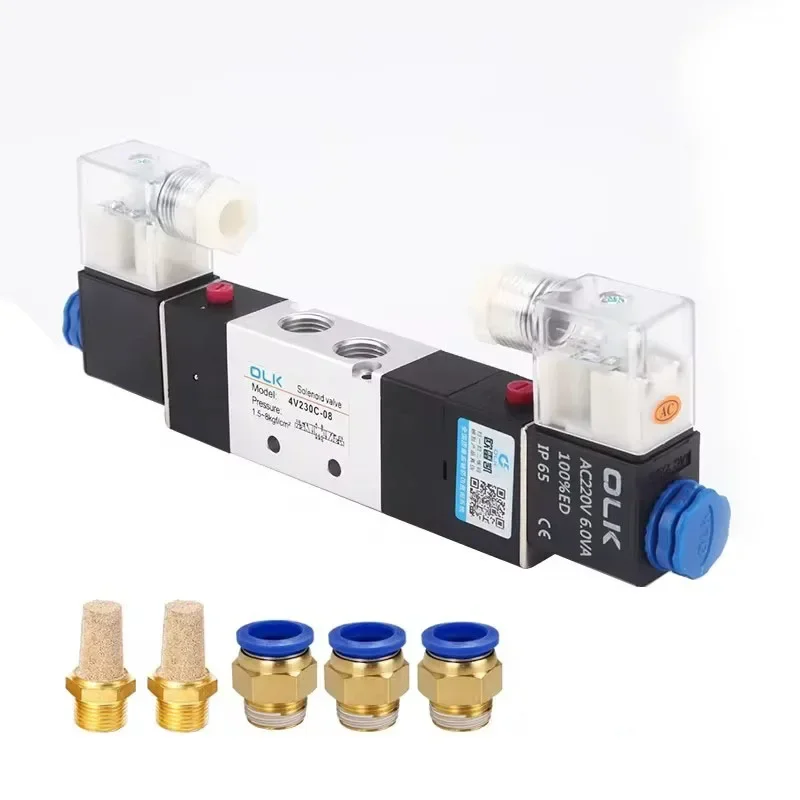 

4V230C-08 4V230E-08 4V230P-08 High Quality 3 Position 5 Port Air Solenoid Valves Pneumatic Control Valves