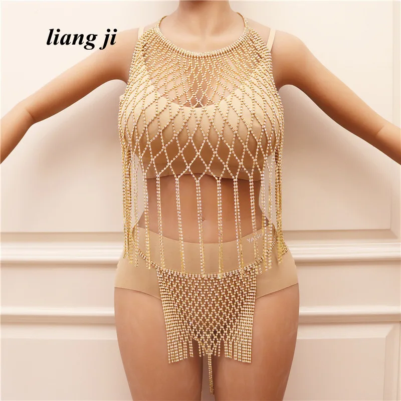 Body Jewelry Bikini crystal Bra Chain Tassels Skirt Chain Sexy Grid type Dress Chain Night Club festival clothing Body Chain