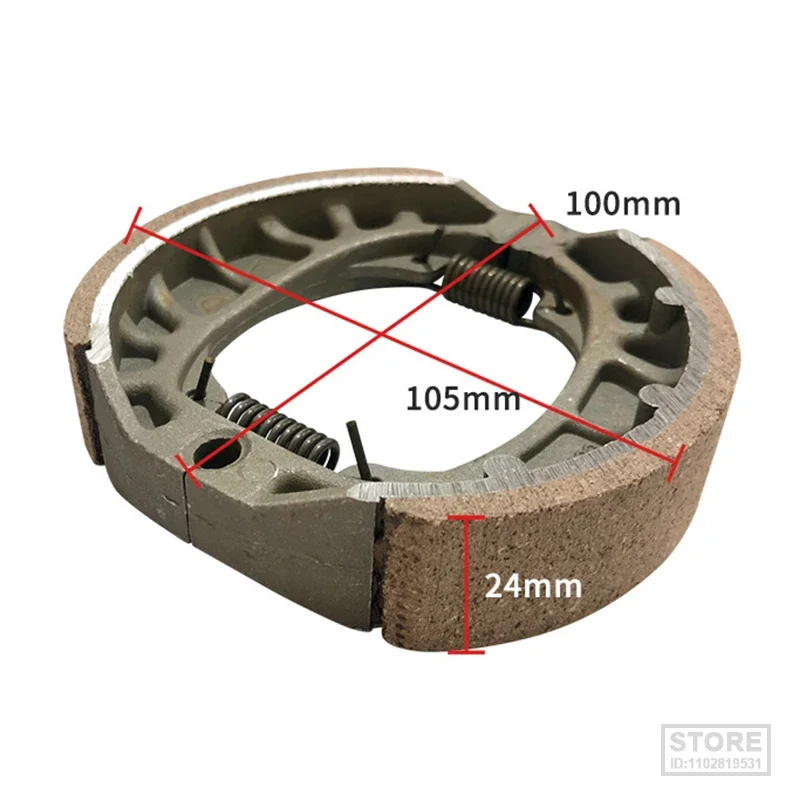 Rear Brake Shoes ( ฮฆ105mm x 25mm) for Scooter Moped ATV Motorcycle 139QMB 152QMI 156FMI GY6 50 GY6 80 GY6 125 CG125 CG150