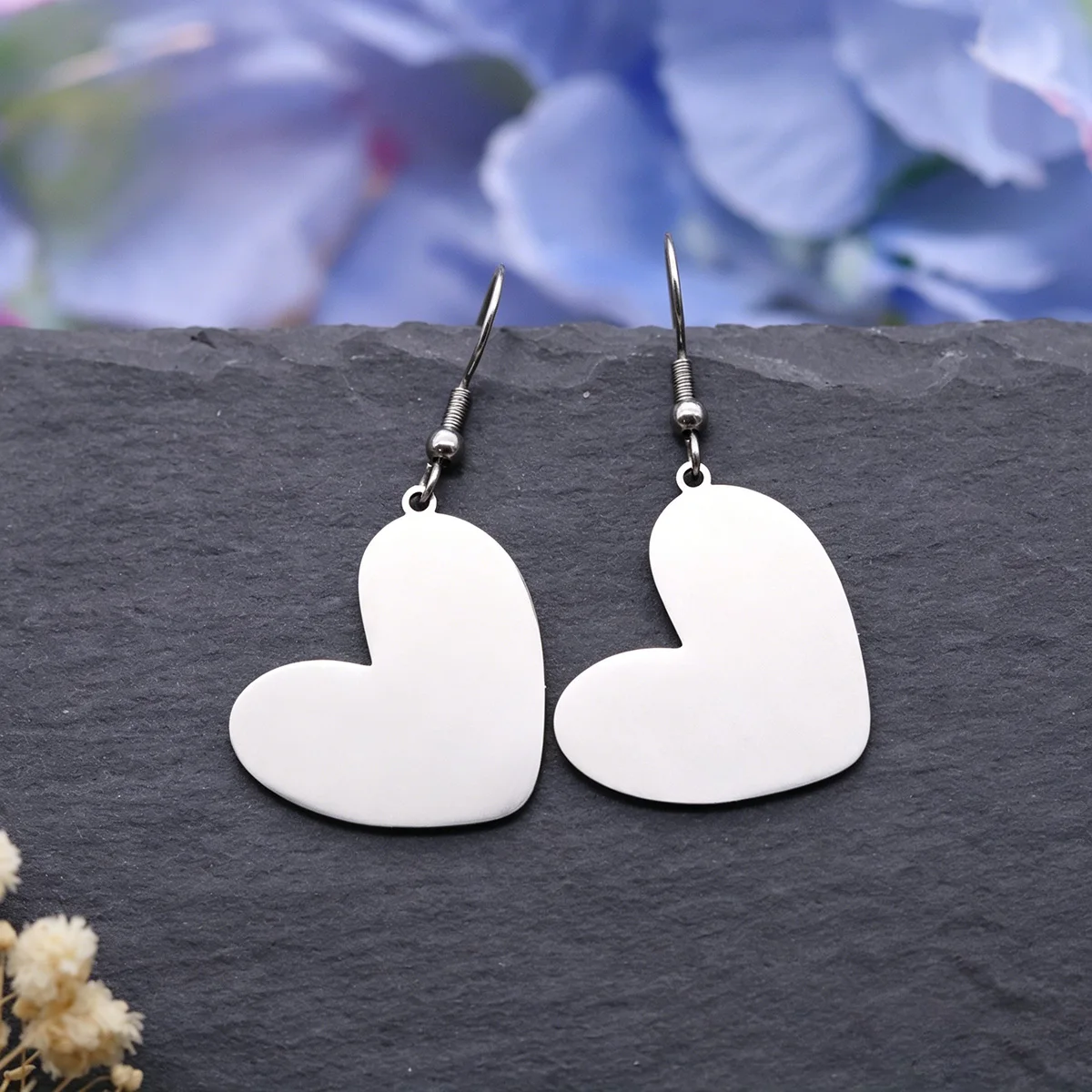 Chandler Dainty Gold Heart Drop Earrings, Romantic Hoop Earrings, Valentine's Day Jewelry Gift for Women