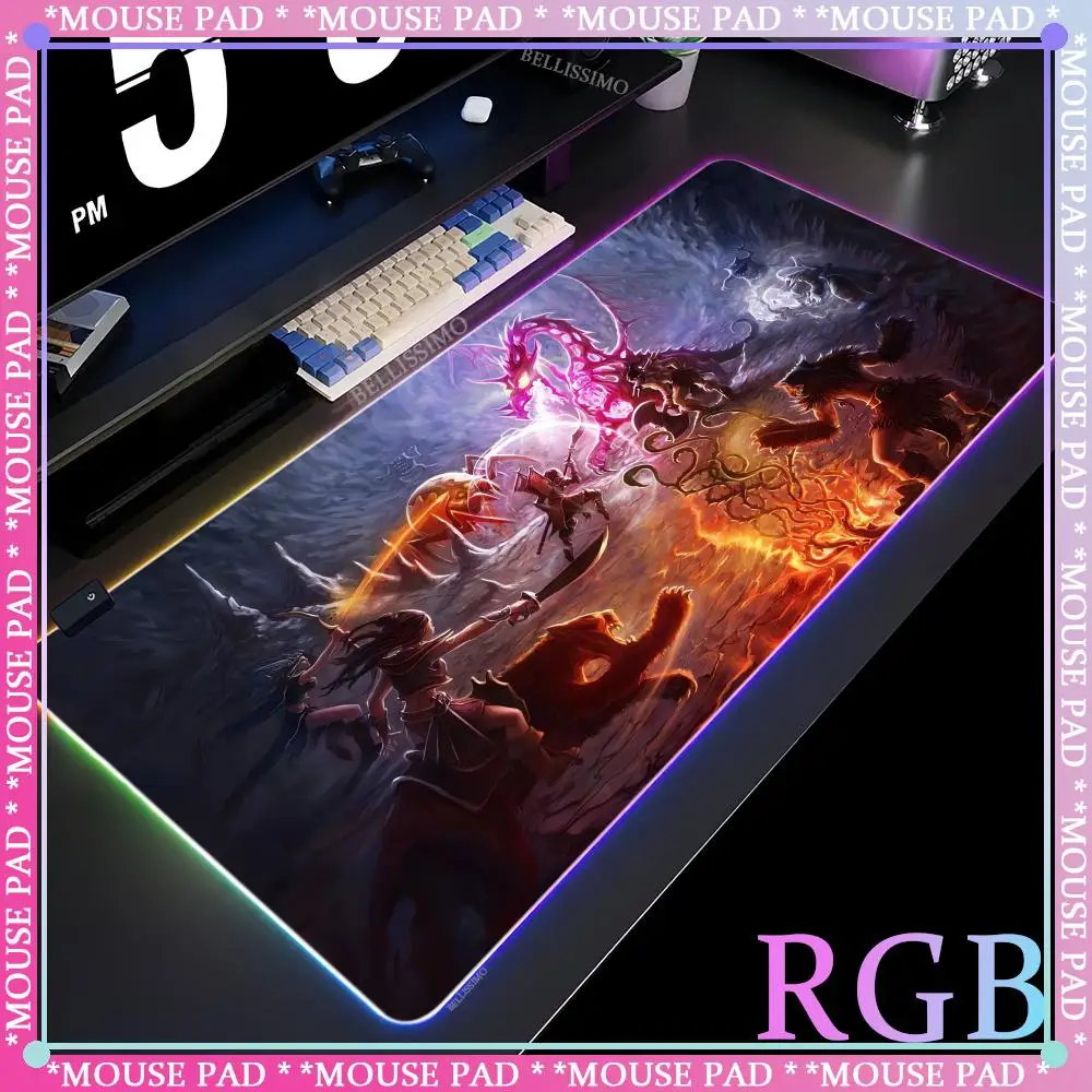Tibia Large Gaming Mouse Pad Computer Mousepad RGB Gamer Mouse Mat Laptop Mausepad Silicone Mouse Carpet Keyboard Mat Desk Pad
