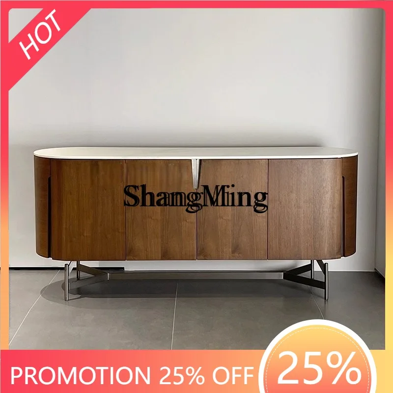 

FG good-looking medieval walnut color side cabinet simple modern storage cabinet