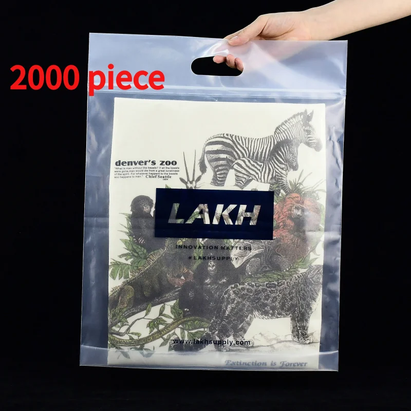 

20 00piece.Custom.Ziplock Bag Biodegradable Tote Poly Bags Transparent Packaging Clothing Package Plastic LDPE Engraving Pri