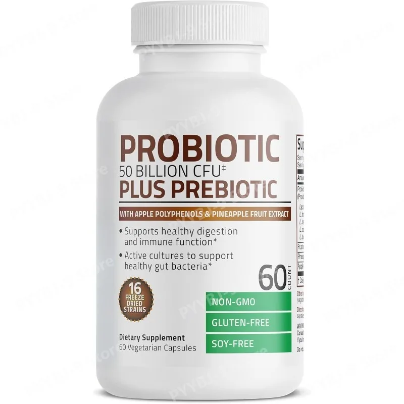 

Пробиотик 50 миллиардов КОЕ + пребиотик с яблочными полифенолами и экстрактом ананаса, 2 капсулы на порцию, 60 вегетарианских капсул