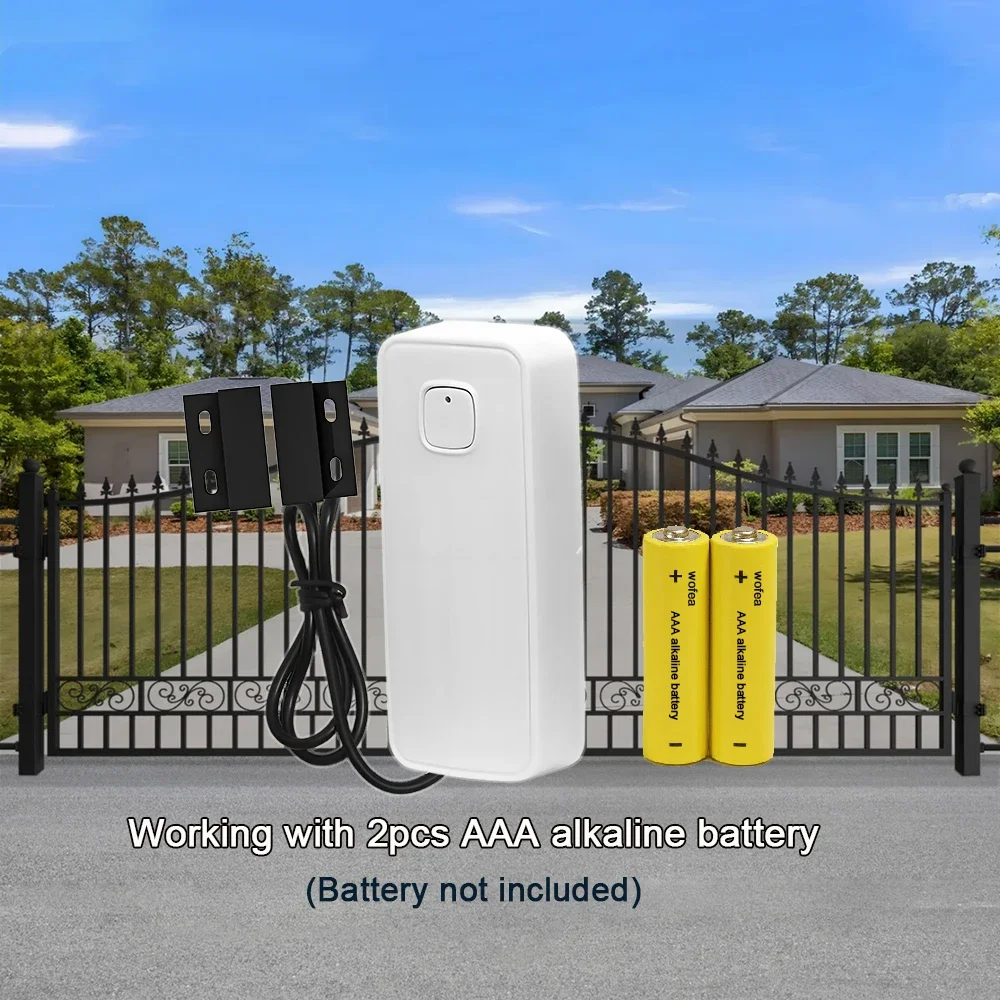 Tuya WIFI Smart Door Window Magnetic Sensor Security Alarm Open Closed Detector for Anti-theft Door Iron Rolling Door Iron Gate