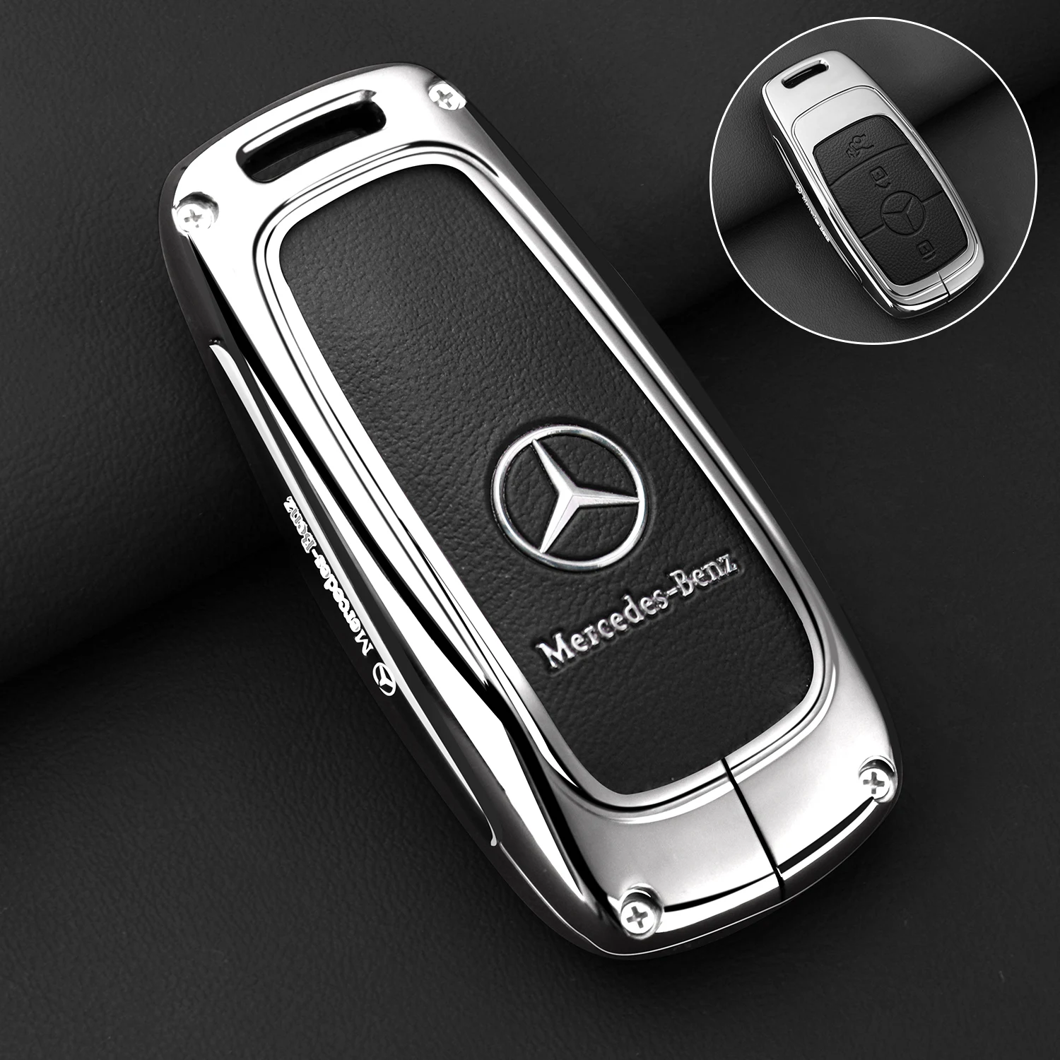 

Leather Car Key Case Cover Key Shell Protector For Mercedes Benz A C E G Class GLC CLE CLA GLB GLS W177 W205 W213 W222 X167 AMG