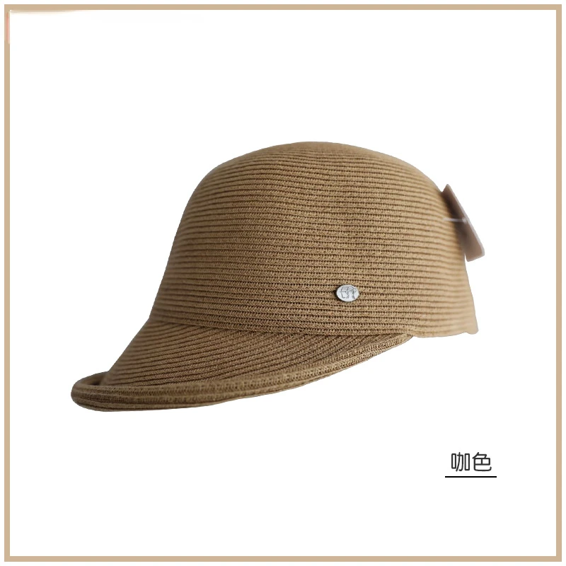 Popular Casual Solid Color Baseball Cap Show Face Small UV Protection Straw Hats Ladies Summer Sunscreen Shade Peaked Hat