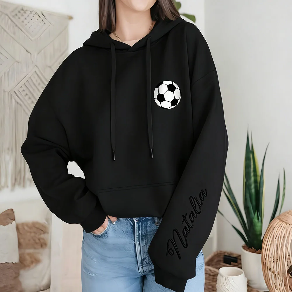 

Personalized Soccer Sweatshirt Custom Team Name And Number Hoodie Unisex Sportswear For Football Fans Customizable Name Number