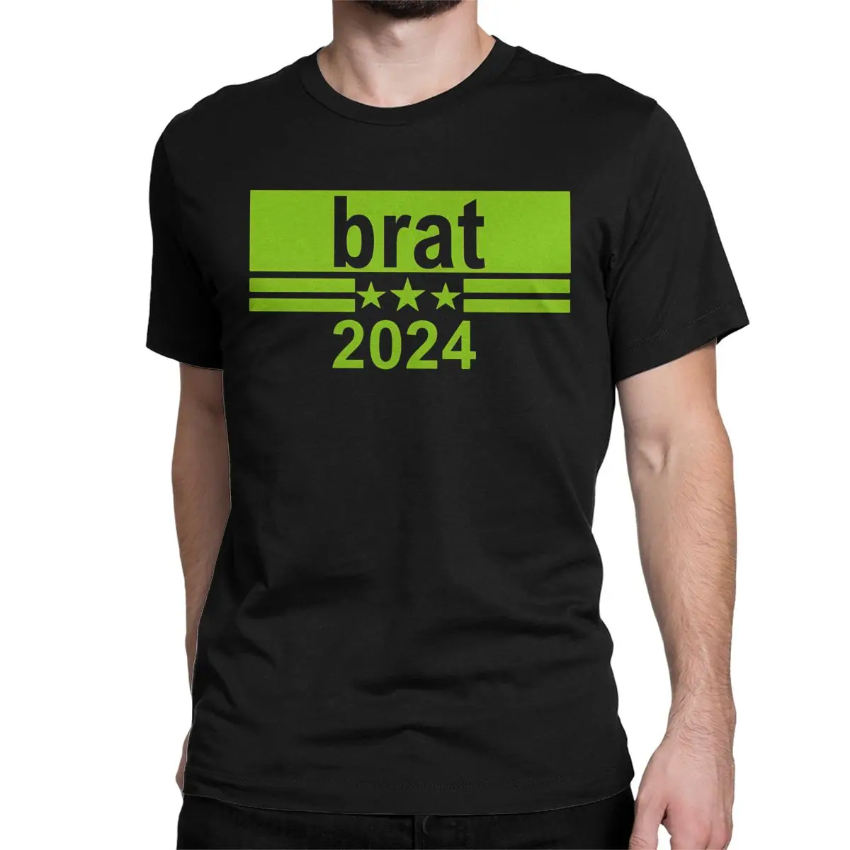 Men Kamala Harris Is Brat For President 2024 T Shirts Pure Cotton Tops Humorous Short Sleeve O Neck Tees New Arrival T-Shirts