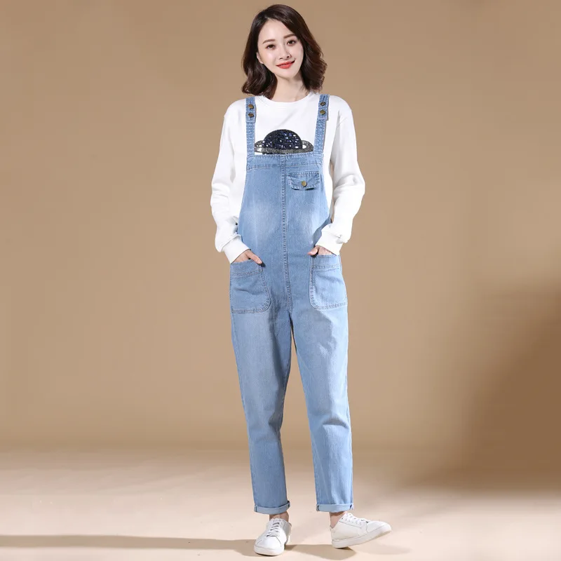 Denim Maternity Clothes Loose Casual Female Women Pants Suspender Trousers Jumpsuits Overalls Romper Streetwear Plus Plus Size