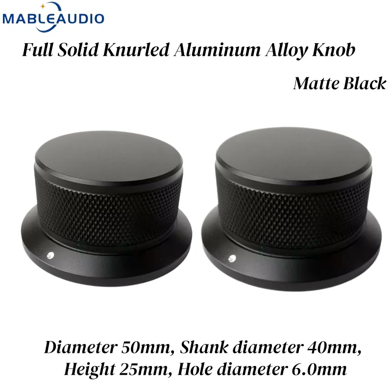 50x40x25mm Aluminum Alloy Solid Knurled Knob with Dot Markings for Potentiometers, Volume Controls, and Audio Amplifiers