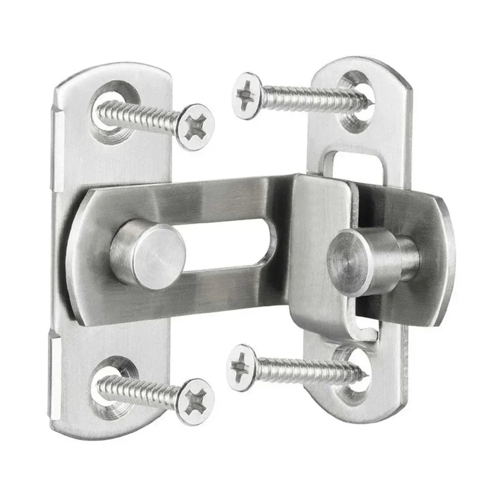 Door Latch Doors Locks 3 Inch 90 Degree Right Angle Door Latch Buckle Hasp Sliding Lock Barrel Bolt Hardware Safety Door Bolt NE