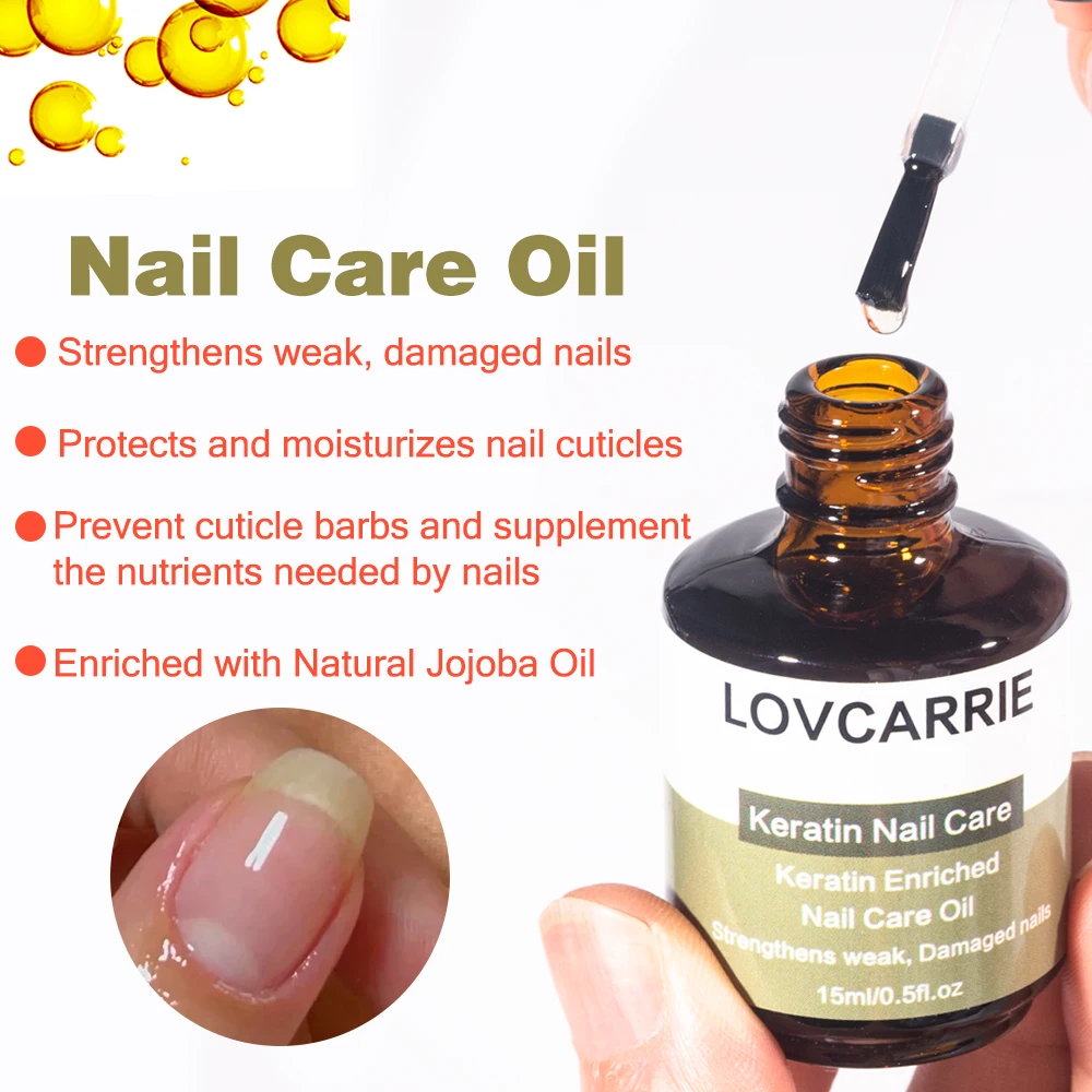 LOVCARRIE Keratin Nail Care Oil Strengthener Nail Growth Treatment for Weak Damaged Nails Nourish Manicure Repair Accessories