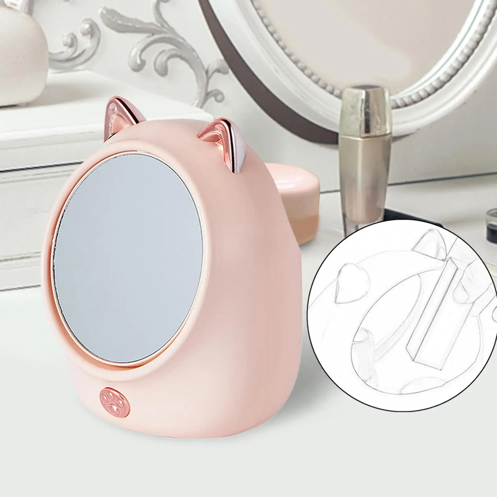 Makeup Storage Box with Mirror Vanity Mirror 360 Degree Cosmetic Case for Bedroom Bathroom Desk Countertop Dresser