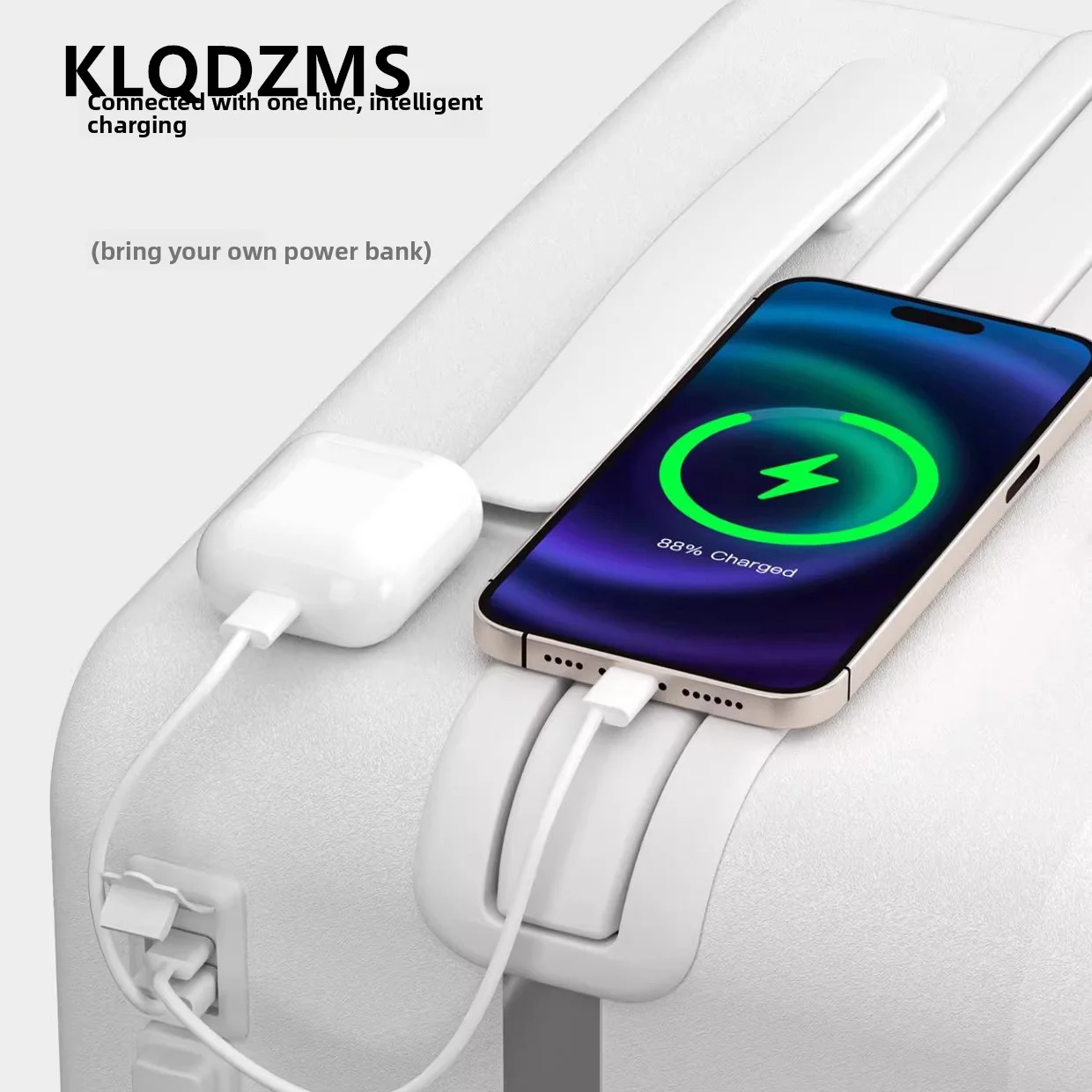 KLQDZMS Laptop Suitcase Front Opening Boarding Box USB Charging Multifunctional Trolley Case 20