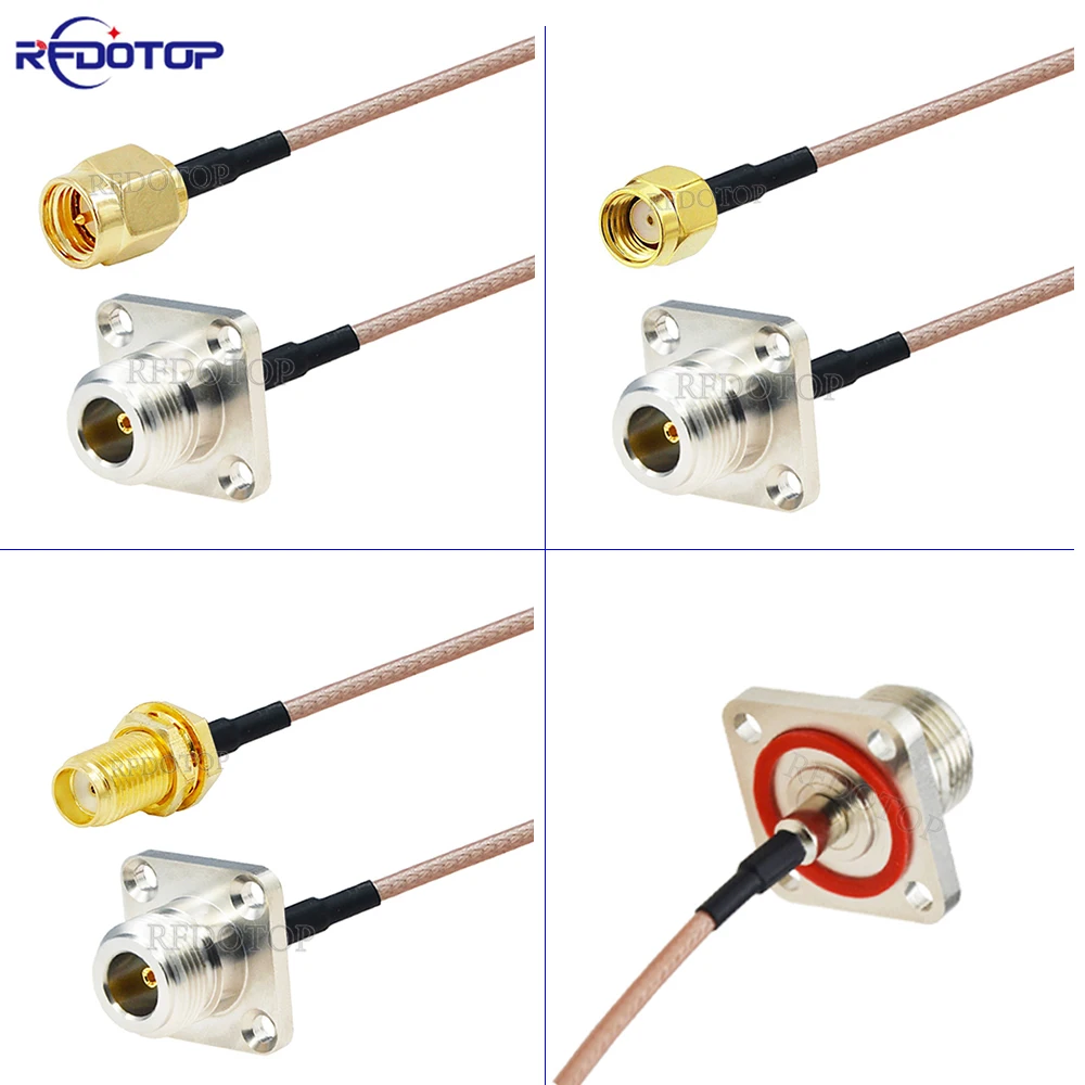 

RG316 Cable N Female Jack Panel 4 Holes to SMA Male/Female Connector 50 ohm RF Coaxial Pigtail 4G LTE Extension Jumper Pigtail