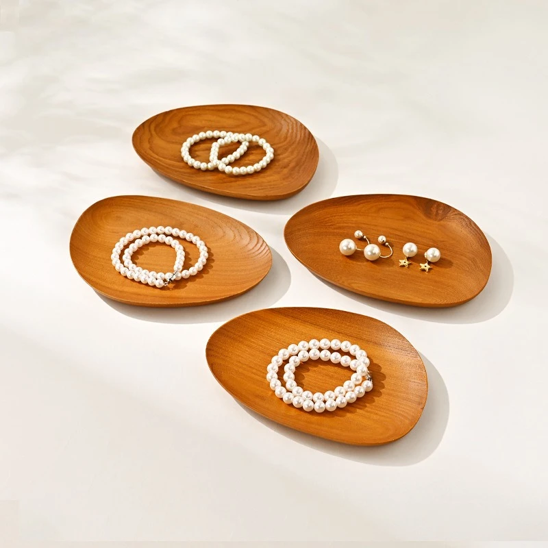 Solid Wood Jewelry Display Tray, Ring Wenwan Bracelet Earring Bangle Organizer, Jewelry Viewing Tray
