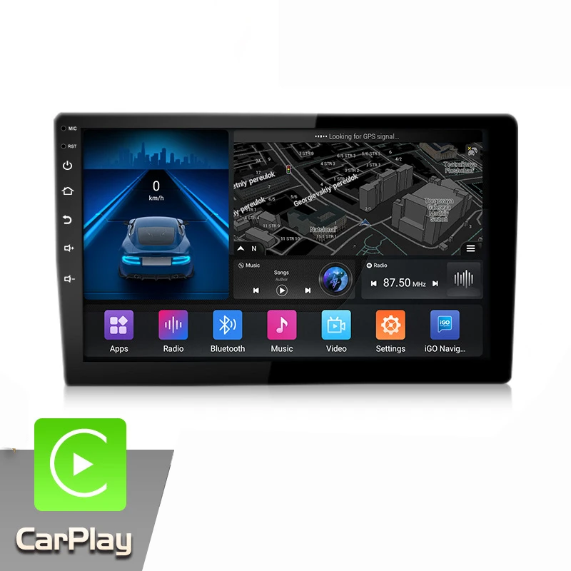 10 Inch Dashboard GPS Navigation Stereo DVD Player with Wireless Carplay Android 12 Auto Radio Cooling Fan Mirror Link Function