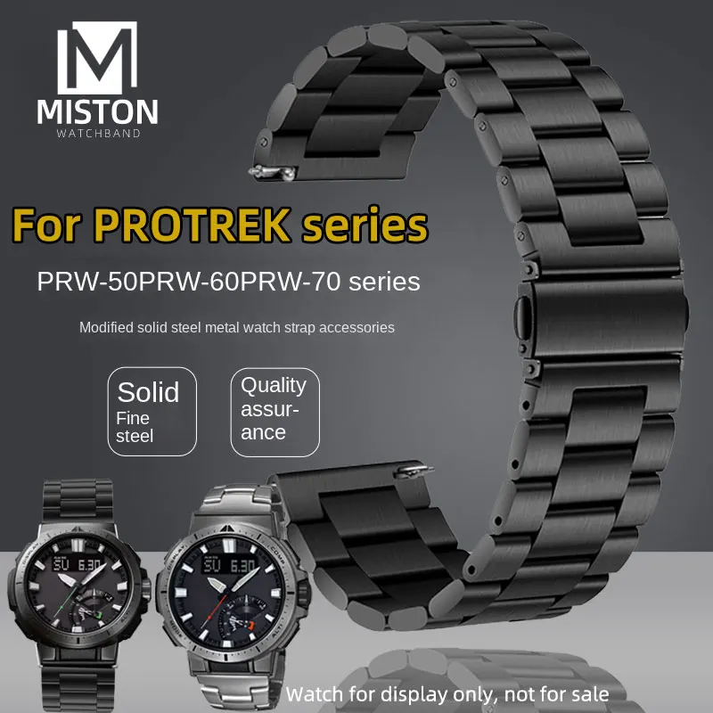 Metal strap 23mm 24mm For Casio PROTREK PRW-6600 PRG-600Y/650 PRW 60 50 70 PRW-30 stainless steel strap Bracelet watchband men's