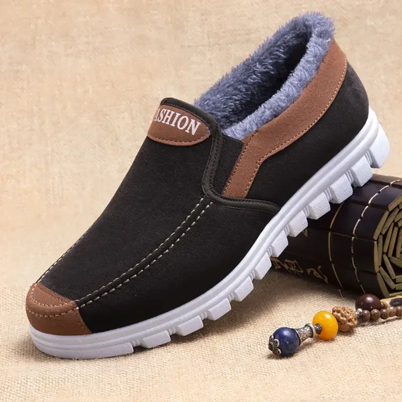 Men's Cotton Shoes Winter Fashion Shoes Men's Snow Boots Plush Thickened Comfortable and Warm Walking Shoes boots men