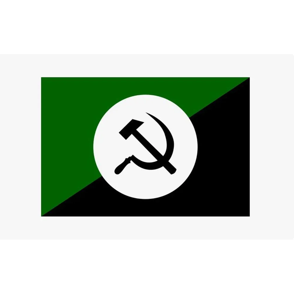 90x150cm Anarcho Flag with half green and black Communism BANNER