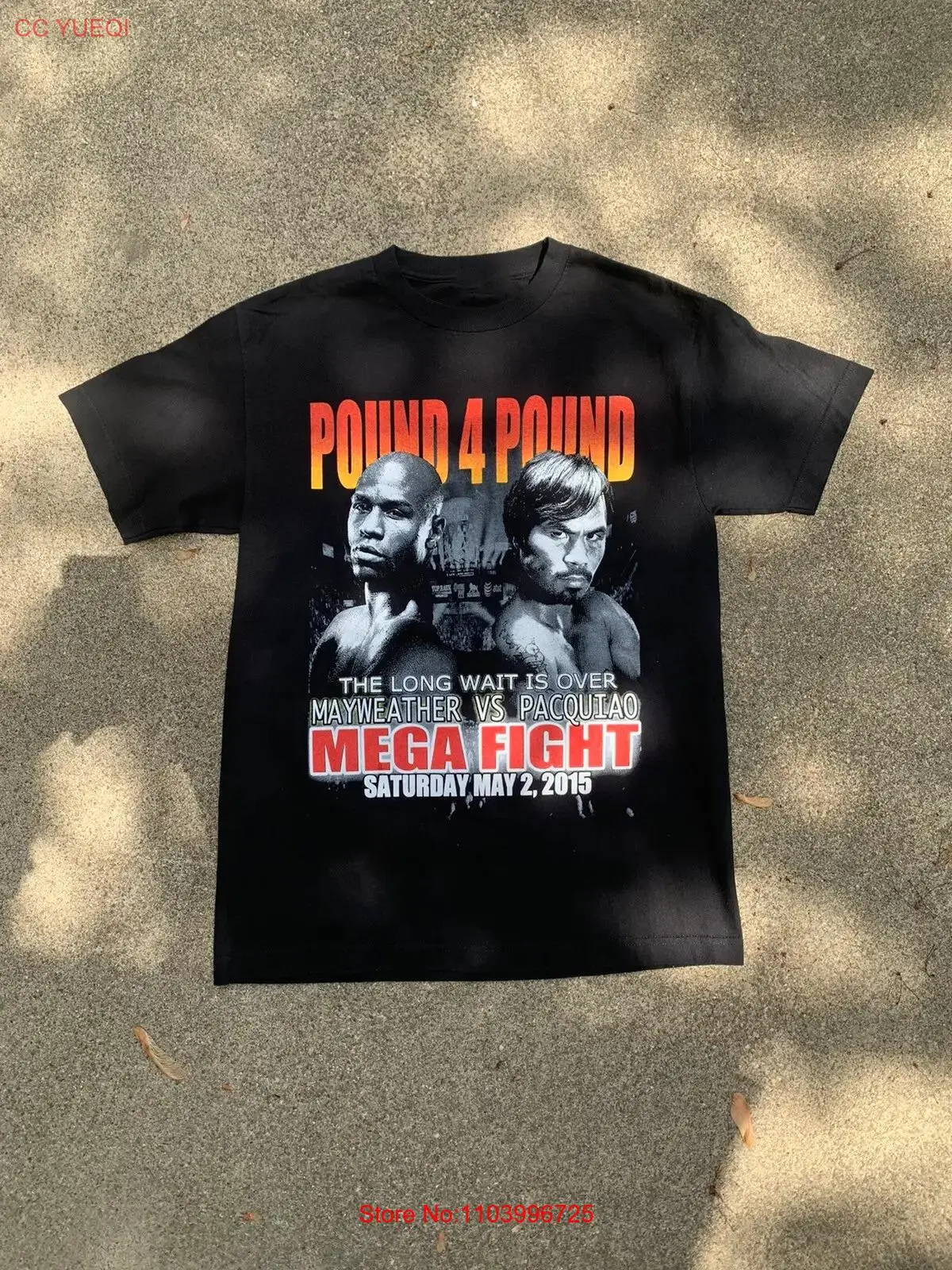 Rare Mayweather vs Pacquiao Boxing Black Cotton Size S-4XL T-Shirt PP427