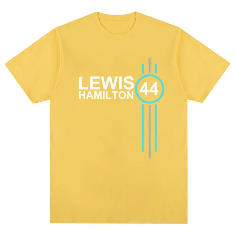 Summer F1 Driver Lewis Hamilton F1 Fan Short Sleeve 44 Logo Oversized T-shirt Men/women Fashion Street Short Sleeve