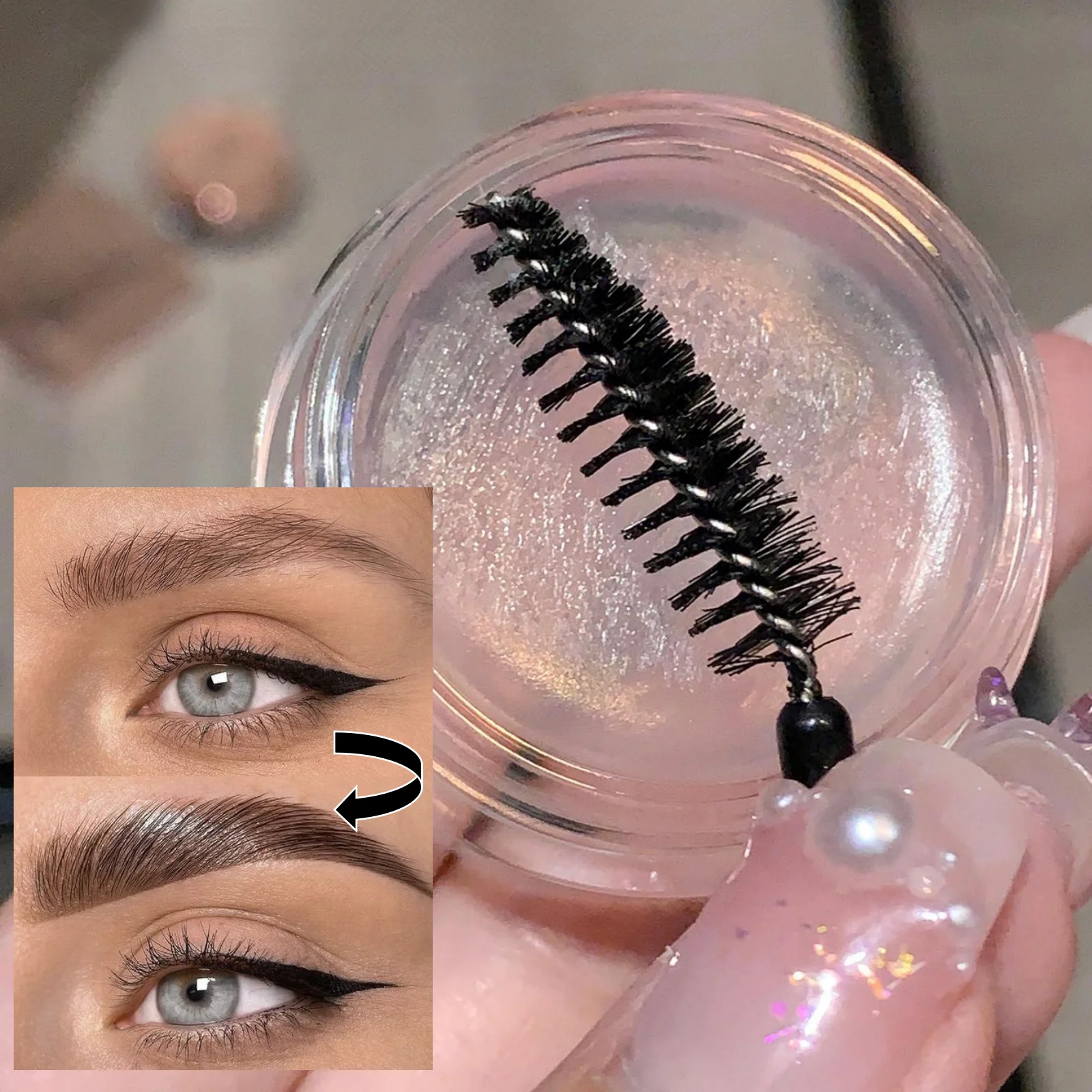 1PC Natural Three-dimensional, Colorless, Refreshing Texture, Waterproof Eyebrow Styling Eyebrow Gel, Create Flawless Eyebrows