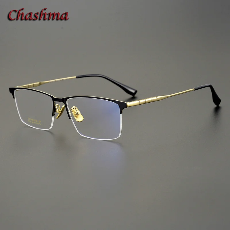 

Chashma Men Glasses Pure Titanium Prescription Lenses Light Frame Optical Eyewear Spectacles Super Quality for Male Spring Hinge