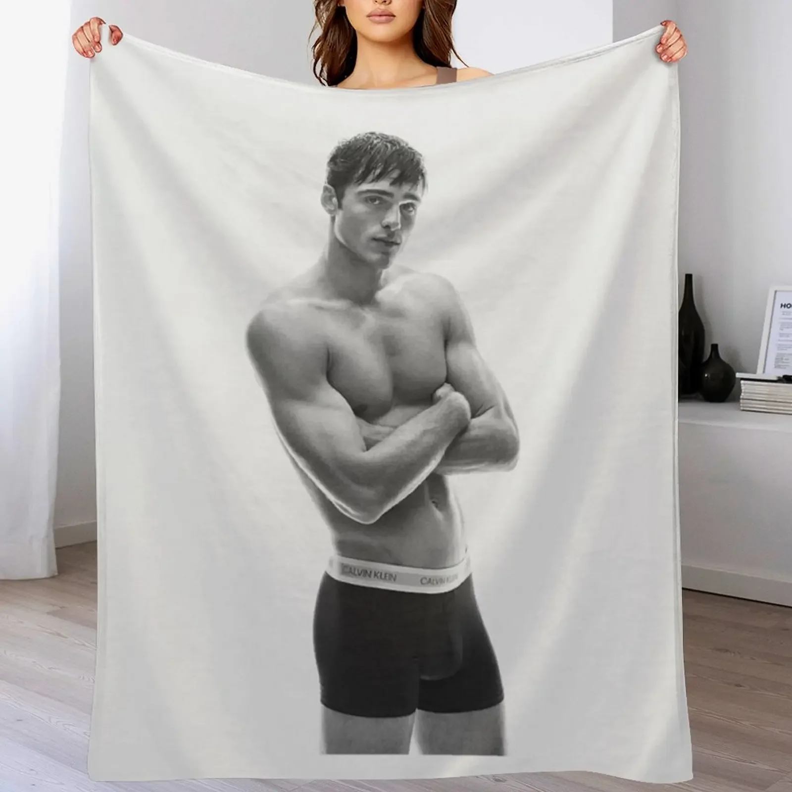 

Jacob Elordi Throw Blanket Vintage Thermal Baby valentine gift ideas Blankets