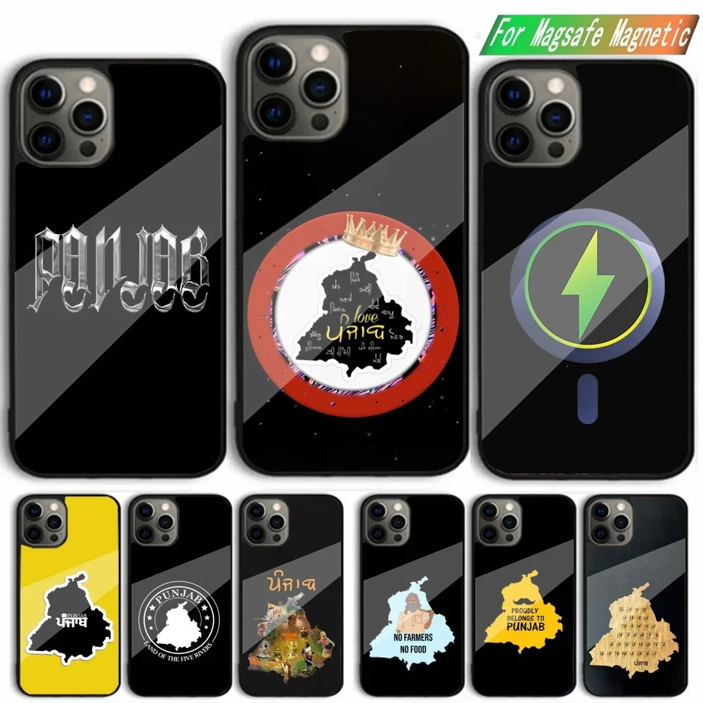 

Punjab Map Phone Case For iPhone 15,14,13,12,11,Plus,Pro,Max Mini Magsafe Magnetic Wireless Charging