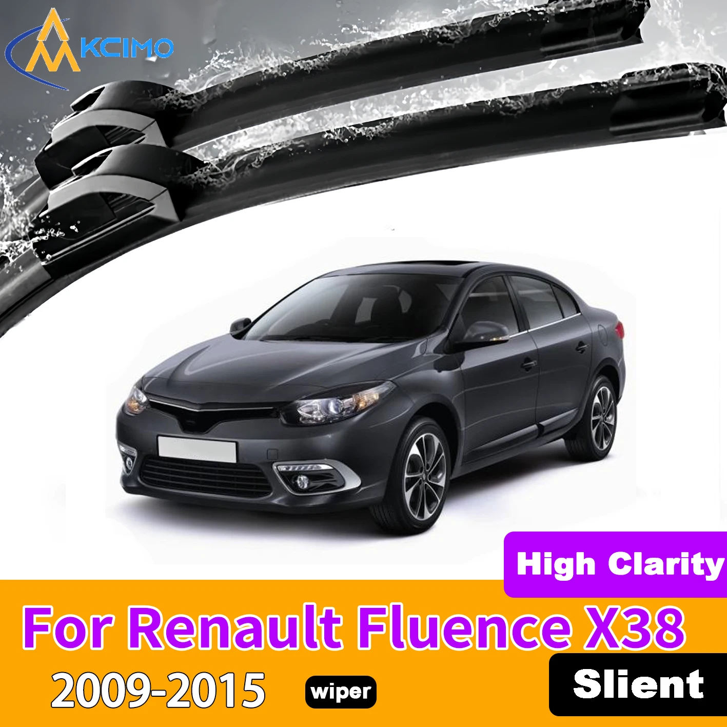 

Anti-Vibration Quiet Front Wiper Blades For Renault Fluence X38 2009-2015 Easy Installation Automotive Accessories