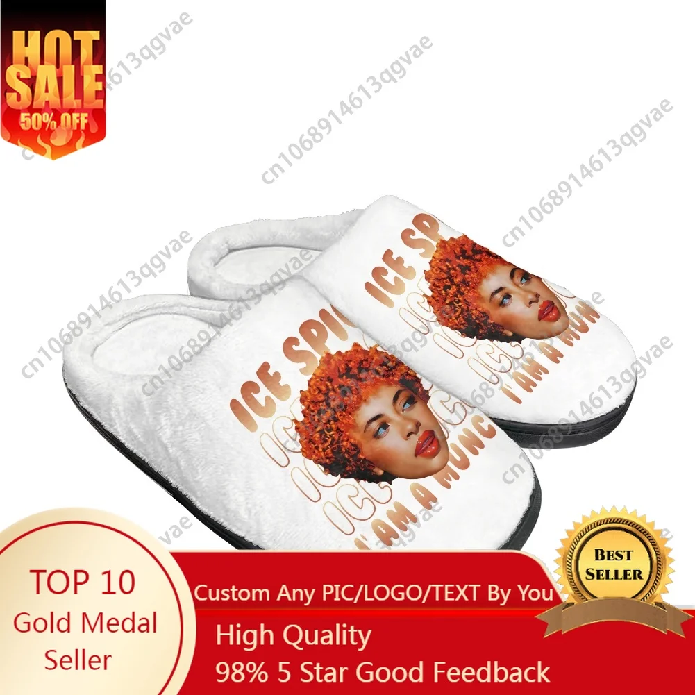 

Ice Spice American Rapper Munch Home Cotton Slippers Mens Womens Teenager Plush Bedroom Keep Warm Shoes Custom Slipper