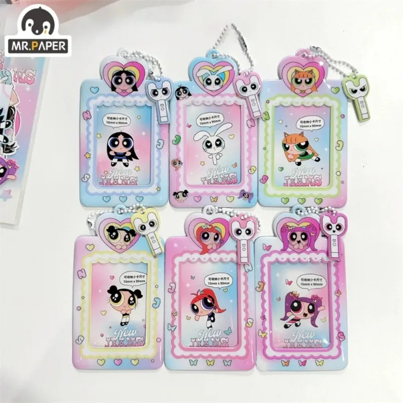 Mr. Paper 6 Style Cartoon Girl Character Kawaii Card Holder Students Meal Card Photo Storage Card Bag Bus Card Present Pendant