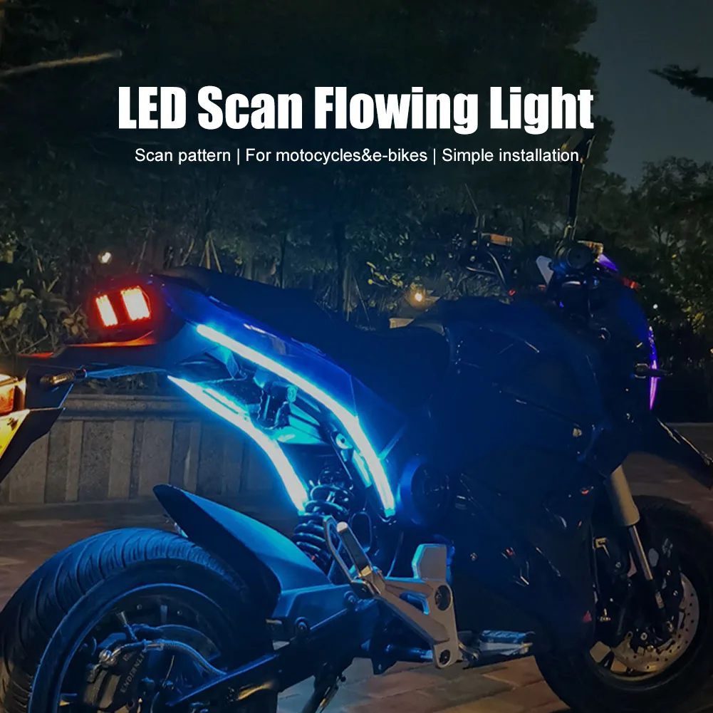 

2Pcs LED Strip Light Flexible LED Scan Turn Signal Strip 12V Flowing Light Daytime Running Light Auto Headlight White Blue Red