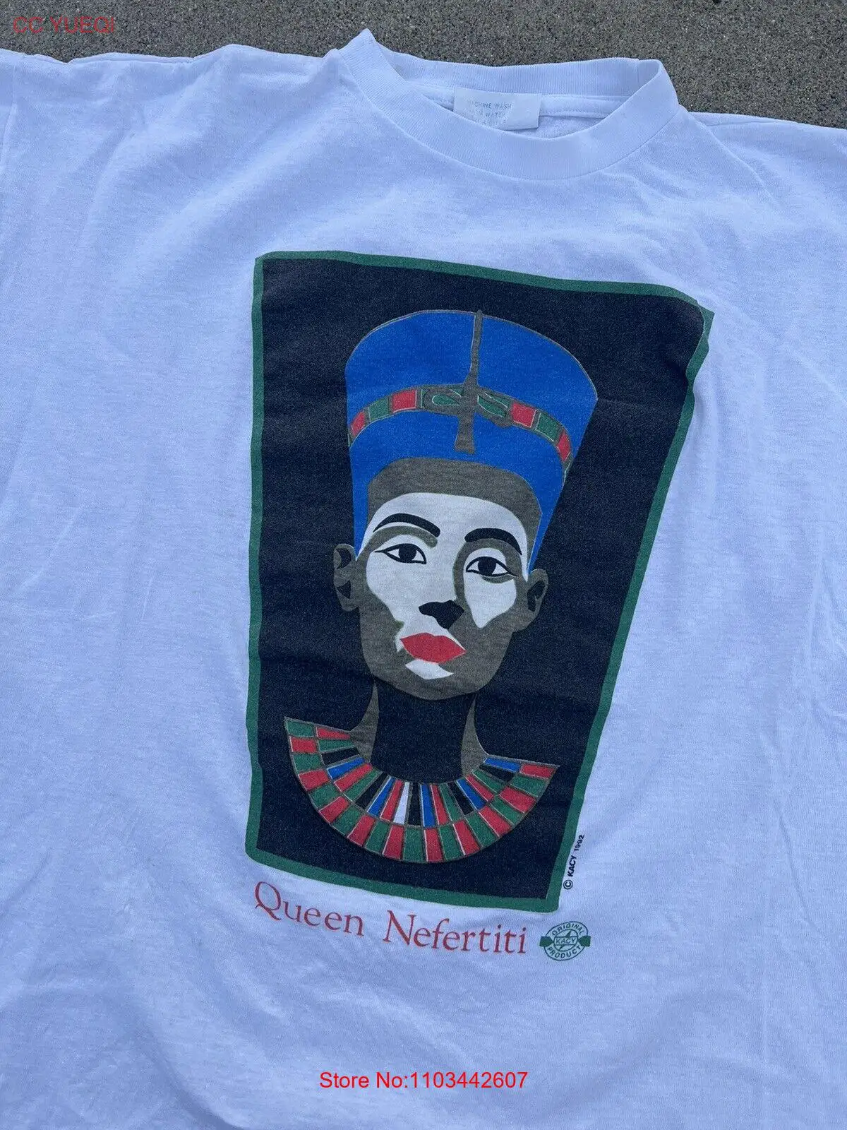 Винтажная Коллекция 1992 года, футболка Queen Nefertiti Art History, Египет с маркировкой XL, подходит для L 22x26