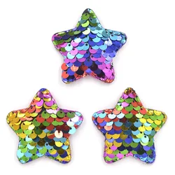 16Pcs 48mm Glitter Paillette Padded Appliques Star Patches for Clothes crafts Sewing Supplies DIY Headwear Decor Accessories