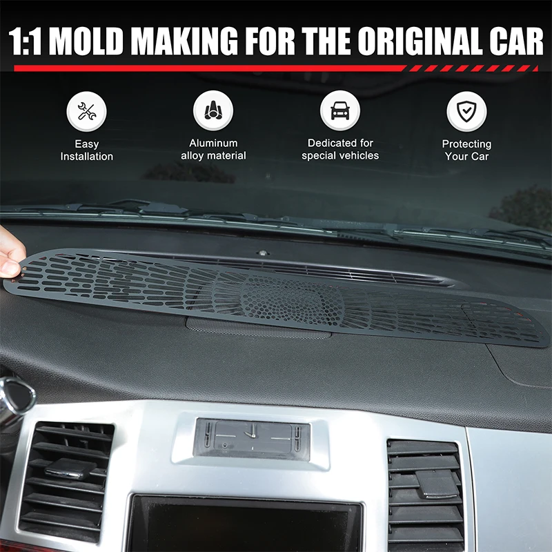 

For Cadillac Escalade 2007-2014 stainless steel black car instrument table air outlet anti-blocking mesh cover Car accessories