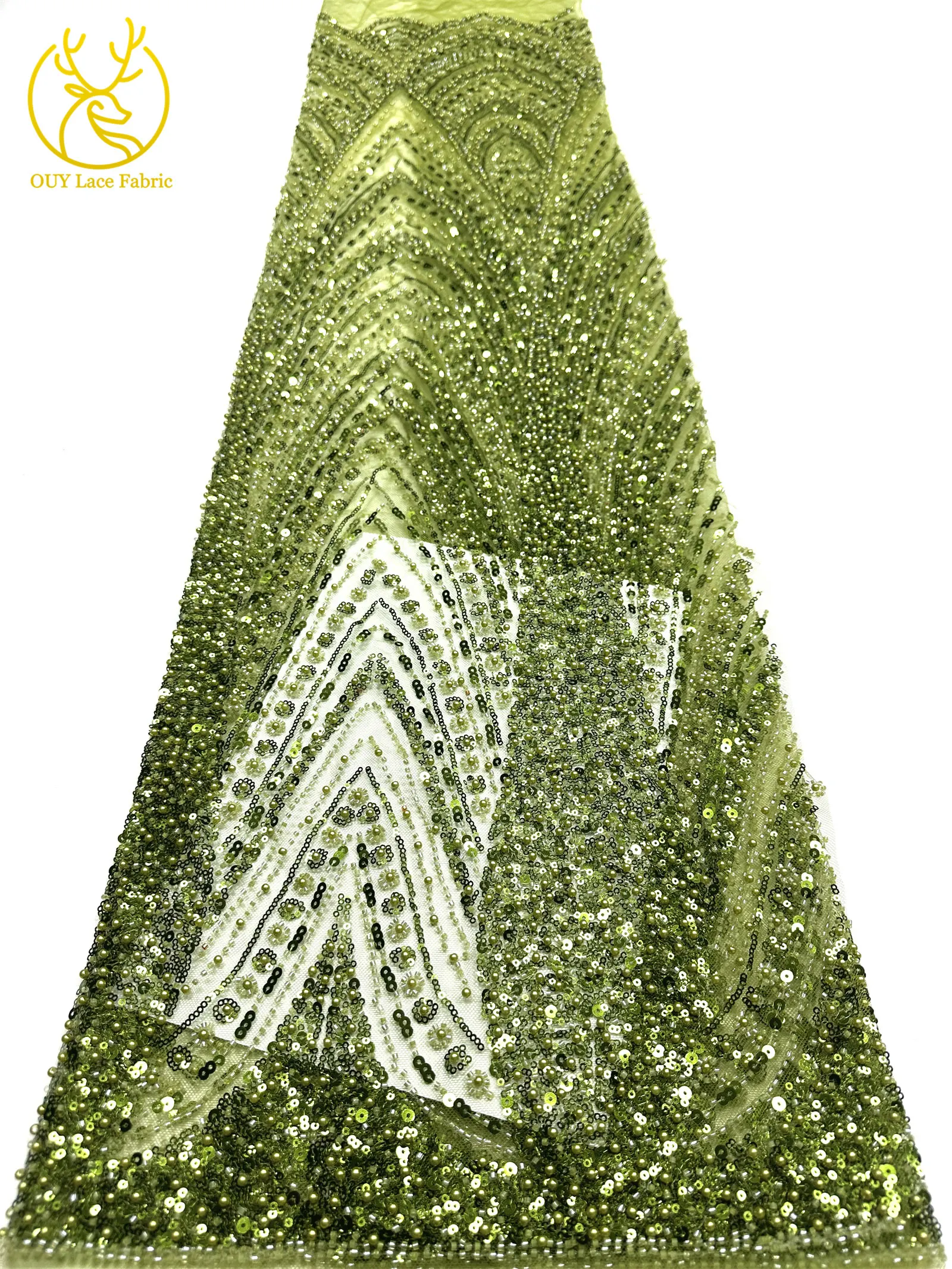Luxuriöser Goldener Afrikanischer Bräutigam-Spitzenstoff mit Stickerei und Perlen, 5 Meter Französischer Tüll-Spitzenstoff für Nigerianische Hochzeitskleider – Detail 25