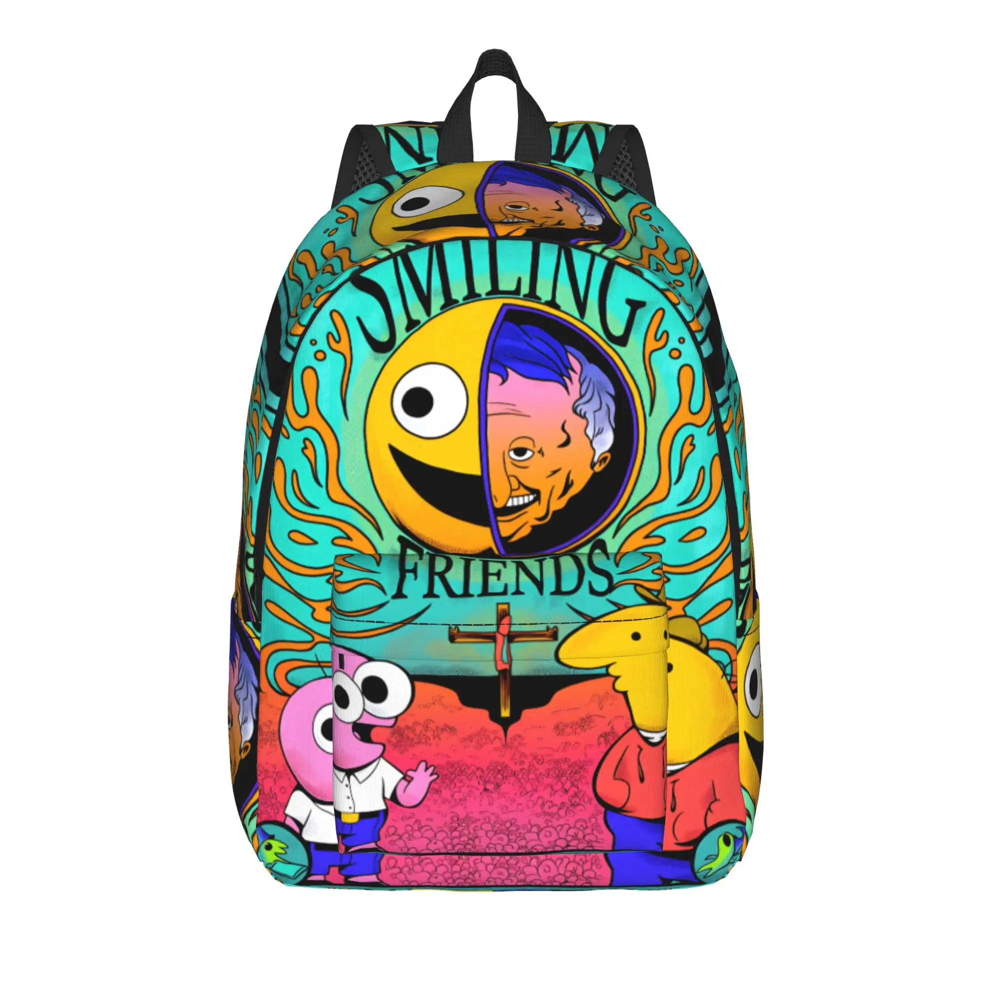 Smiling Friends Pim And Charlie Backpack Girl  Big Backpacks Polyester Kawaii High School Bags Hiking Colorful Rucksack