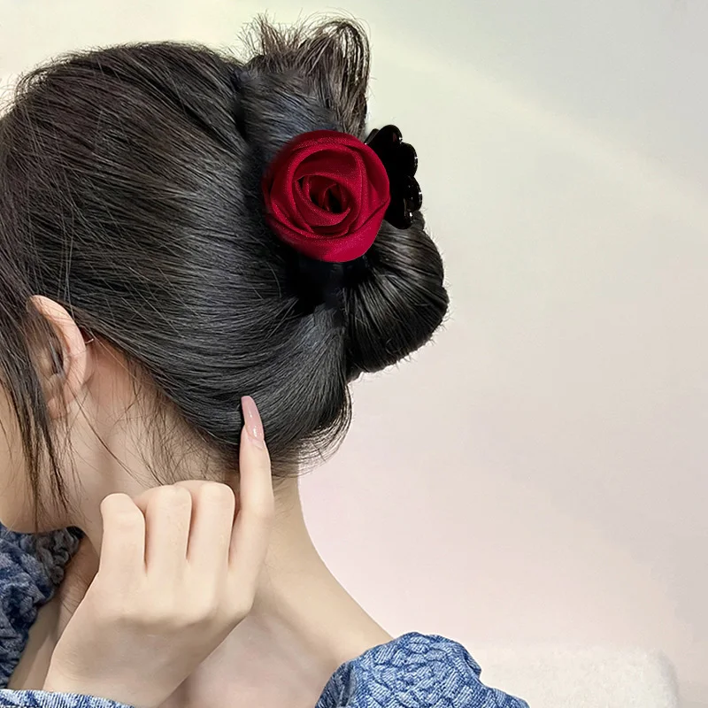 Pinza de pelo de flor pequeña para mujer, pinzas de tiburón de temperamento, pasador de pelo de moda coreana, accesorios para el cabello, regalos