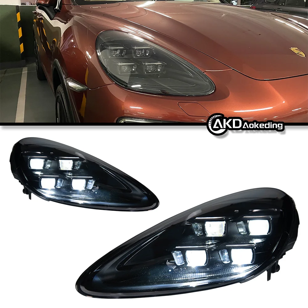 AKD Car Lights for Porsche Cayenne LED Headlight Projector Lens 2011-2014 Front DRL Matrix LED Head Lamp Automotive Accessories