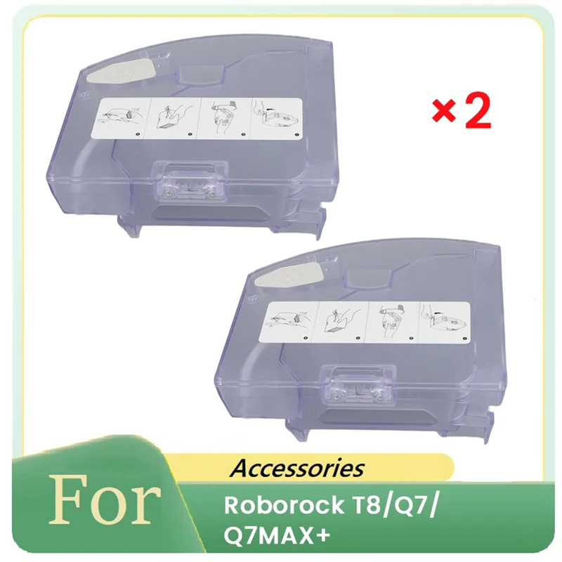 AY03-2Pcs 2 In 1 Vacuum Cleaner Water Tank Dust Box For Roborock T8/Q7/ Q7MAX+ Vacuum Sweeping Robot Accessories