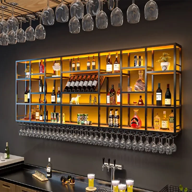 

Luxurious Storage Wine Rack Bottle Modern Minimalist Restaurant Wall Rack Shelf Fancy Botelleros De Vino Home Bar Furniture
