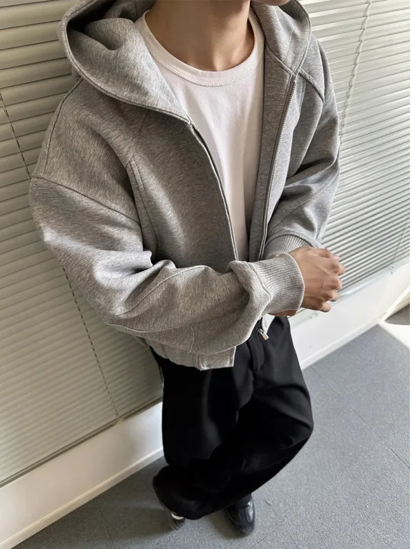 

American High Street Heavyweight Spring Commuter Deconstructed Color Hoodie Casual Zipper ort Coat ex