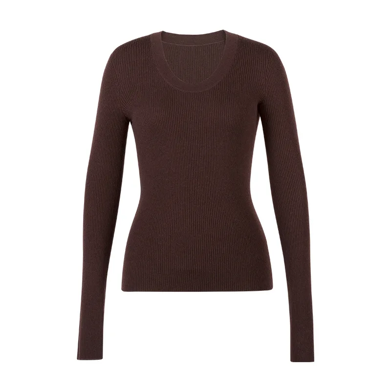 Slim Fit Base Strick pullover Vielseitiges Slim Fit Sweater Top für Frauen