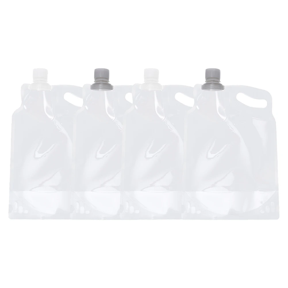 

4pcs Portable Foldable Water Container Large Capacity Jug Camping Hiking Outdoor Activities Collapsible Bag Storage Solution
